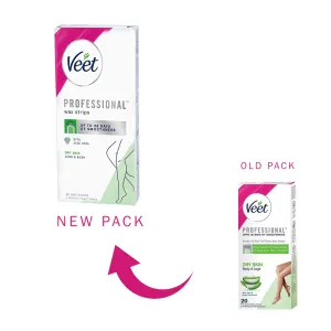 Veet Professional Ready To Use Half Body Wax Strips For Dry Skin 20pcs
